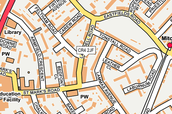 CR4 2JF map - OS OpenMap – Local (Ordnance Survey)