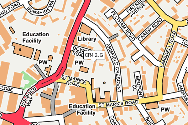 CR4 2JG map - OS OpenMap – Local (Ordnance Survey)