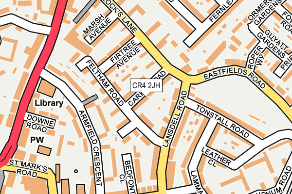 CR4 2JH map - OS OpenMap – Local (Ordnance Survey)