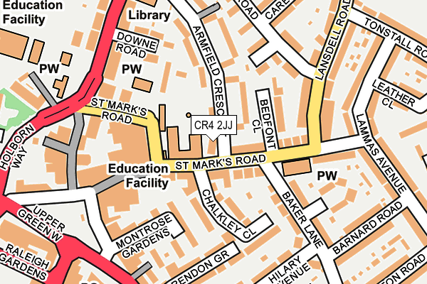 CR4 2JJ map - OS OpenMap – Local (Ordnance Survey)