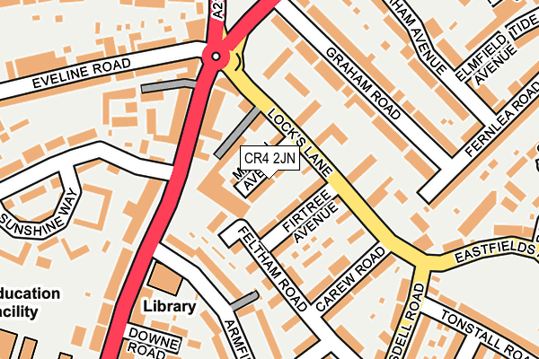CR4 2JN map - OS OpenMap – Local (Ordnance Survey)