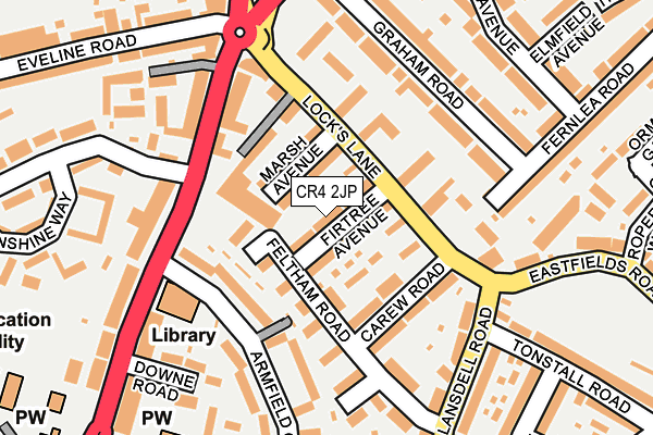 CR4 2JP map - OS OpenMap – Local (Ordnance Survey)