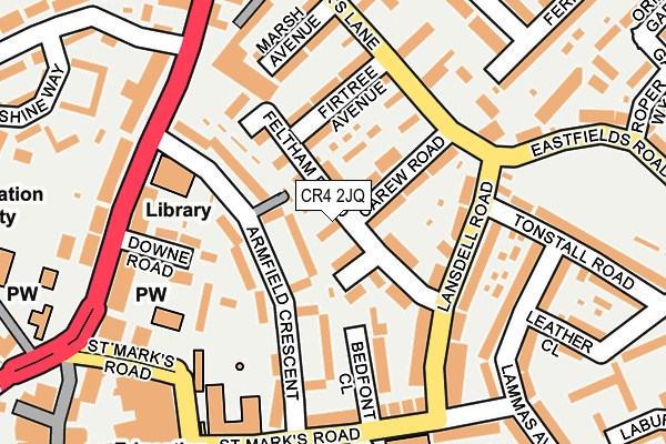 CR4 2JQ map - OS OpenMap – Local (Ordnance Survey)