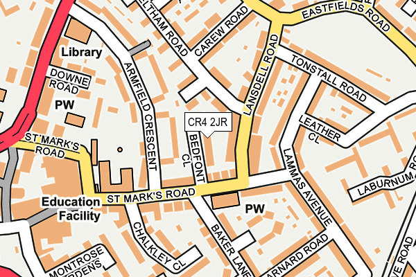 CR4 2JR map - OS OpenMap – Local (Ordnance Survey)