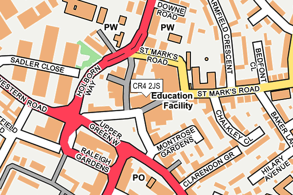 CR4 2JS map - OS OpenMap – Local (Ordnance Survey)