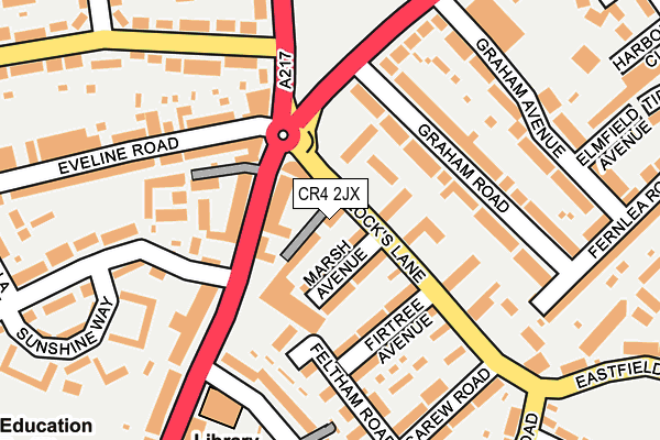 CR4 2JX map - OS OpenMap – Local (Ordnance Survey)