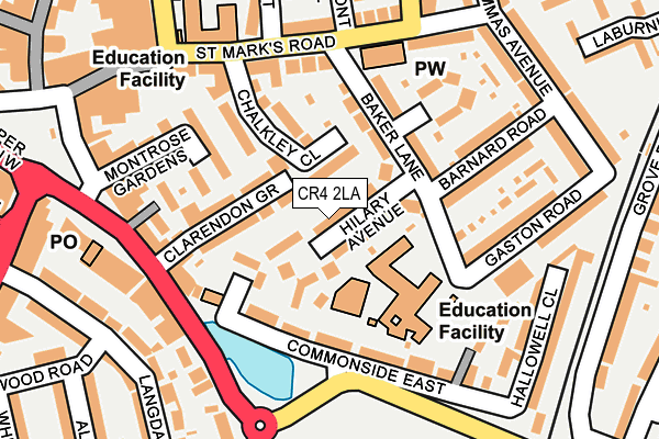 CR4 2LA map - OS OpenMap – Local (Ordnance Survey)
