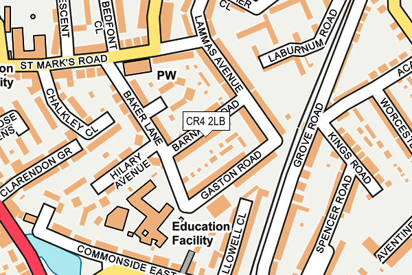 CR4 2LB map - OS OpenMap – Local (Ordnance Survey)