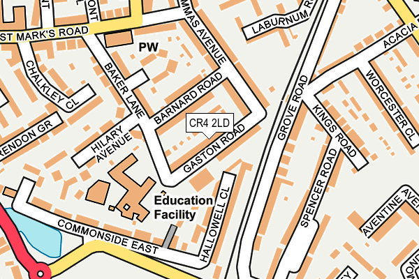 CR4 2LD map - OS OpenMap – Local (Ordnance Survey)