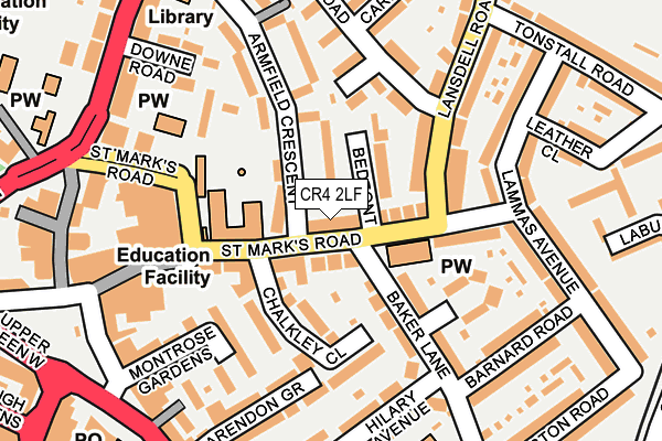 CR4 2LF map - OS OpenMap – Local (Ordnance Survey)