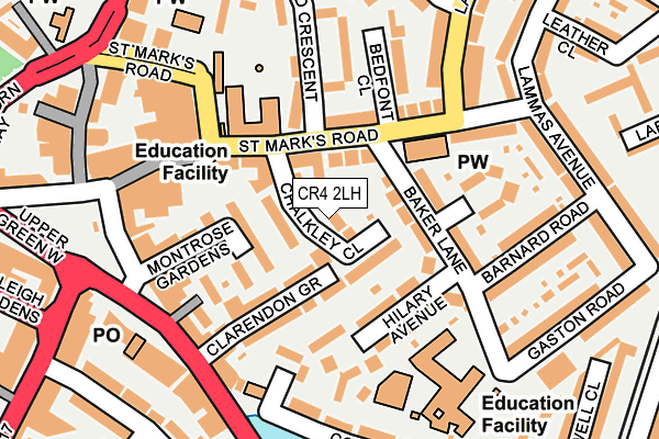CR4 2LH map - OS OpenMap – Local (Ordnance Survey)