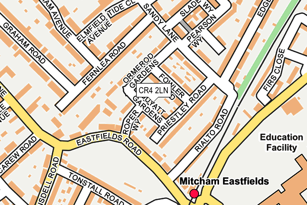 CR4 2LN map - OS OpenMap – Local (Ordnance Survey)