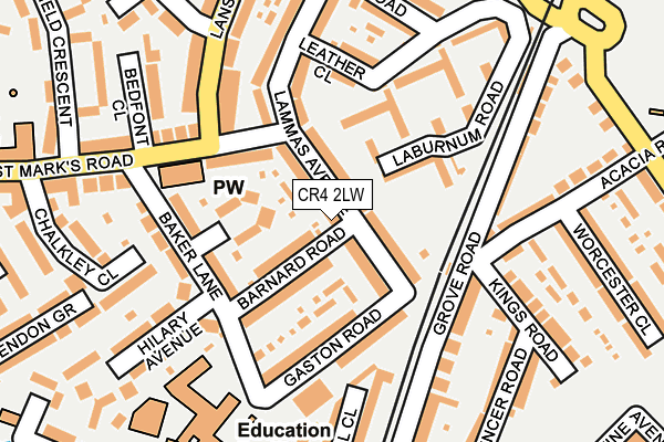 CR4 2LW map - OS OpenMap – Local (Ordnance Survey)