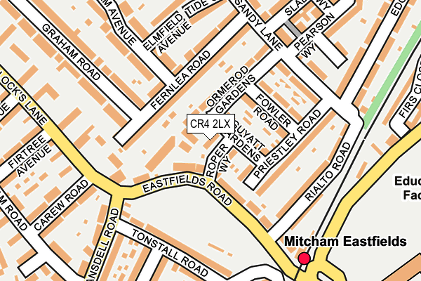 CR4 2LX map - OS OpenMap – Local (Ordnance Survey)