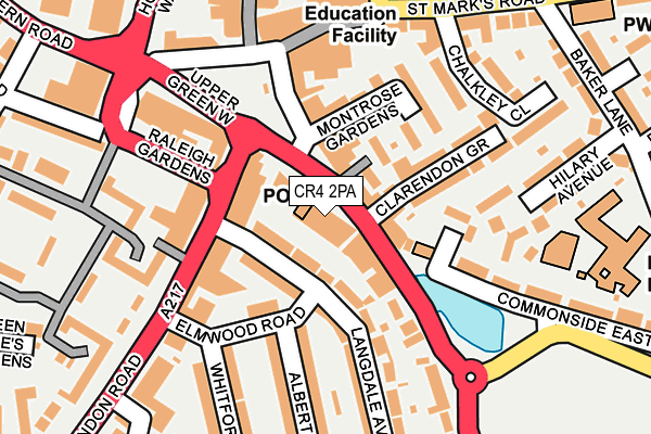 CR4 2PA map - OS OpenMap – Local (Ordnance Survey)