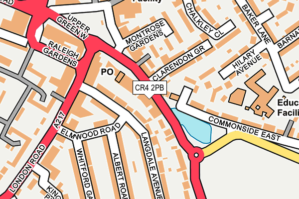 CR4 2PB map - OS OpenMap – Local (Ordnance Survey)