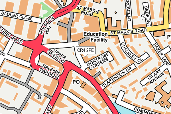 CR4 2PE map - OS OpenMap – Local (Ordnance Survey)