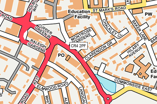 CR4 2PF map - OS OpenMap – Local (Ordnance Survey)