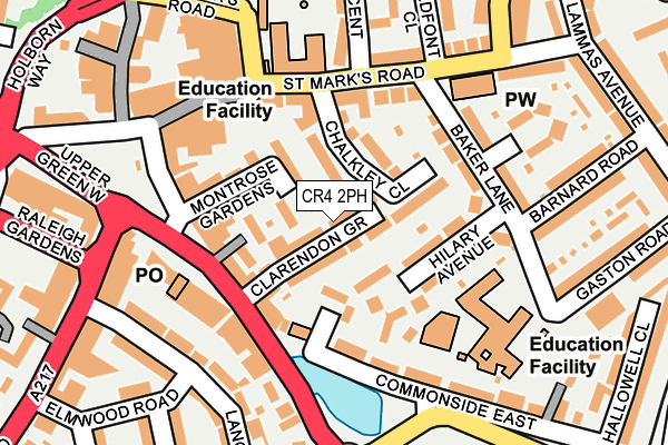 CR4 2PH map - OS OpenMap – Local (Ordnance Survey)