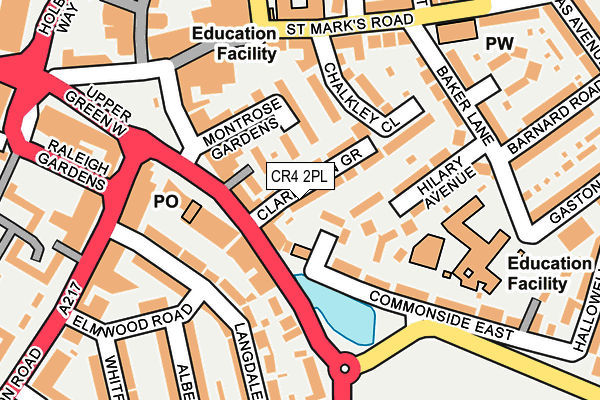 CR4 2PL map - OS OpenMap – Local (Ordnance Survey)