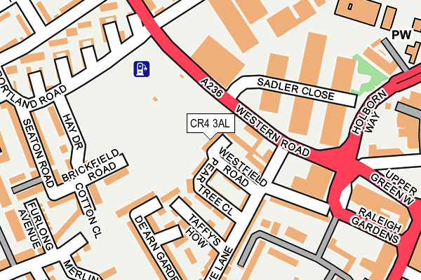 CR4 3AL map - OS OpenMap – Local (Ordnance Survey)