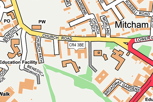 CR4 3BE map - OS OpenMap – Local (Ordnance Survey)