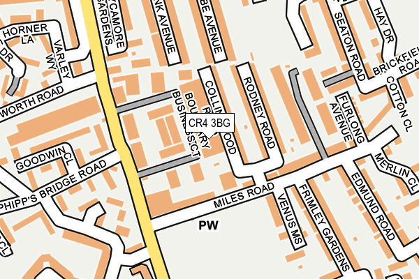 CR4 3BG map - OS OpenMap – Local (Ordnance Survey)