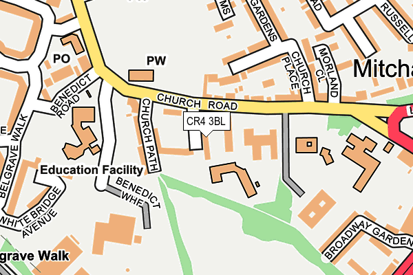 CR4 3BL map - OS OpenMap – Local (Ordnance Survey)