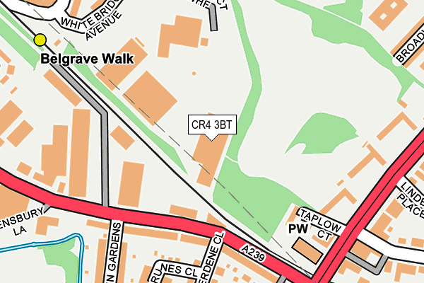 CR4 3BT map - OS OpenMap – Local (Ordnance Survey)