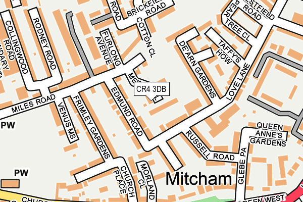 CR4 3DB map - OS OpenMap – Local (Ordnance Survey)