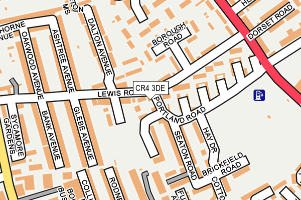 CR4 3DE map - OS OpenMap – Local (Ordnance Survey)