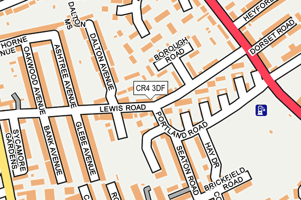 CR4 3DF map - OS OpenMap – Local (Ordnance Survey)