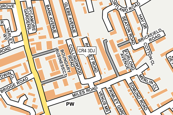 CR4 3DJ map - OS OpenMap – Local (Ordnance Survey)