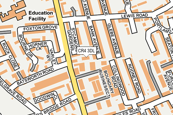 CR4 3DL map - OS OpenMap – Local (Ordnance Survey)