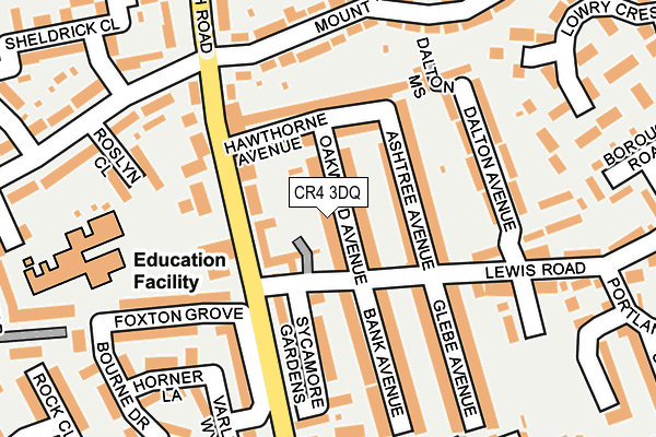 CR4 3DQ map - OS OpenMap – Local (Ordnance Survey)