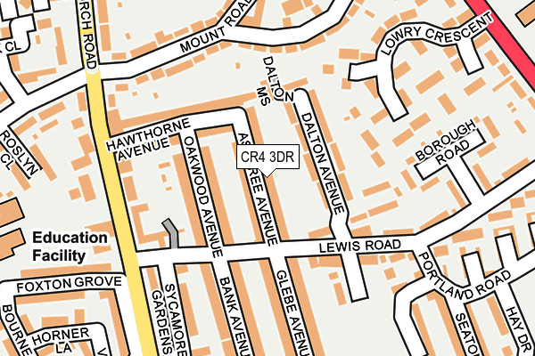 CR4 3DR map - OS OpenMap – Local (Ordnance Survey)