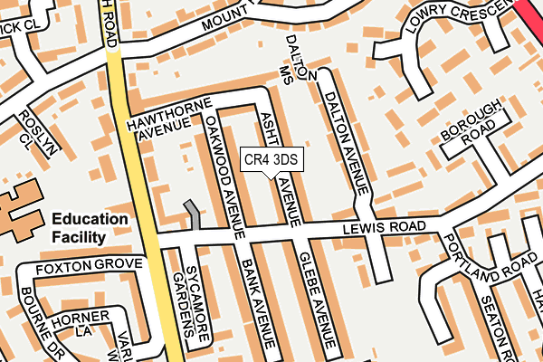 CR4 3DS map - OS OpenMap – Local (Ordnance Survey)