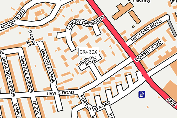 CR4 3DX map - OS OpenMap – Local (Ordnance Survey)