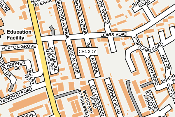 CR4 3DY map - OS OpenMap – Local (Ordnance Survey)