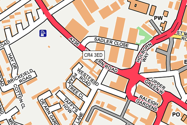 CR4 3ED map - OS OpenMap – Local (Ordnance Survey)