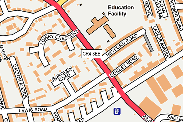 CR4 3EE map - OS OpenMap – Local (Ordnance Survey)