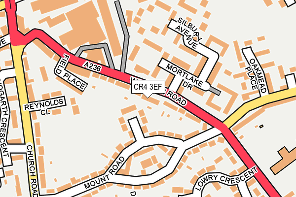 CR4 3EF map - OS OpenMap – Local (Ordnance Survey)