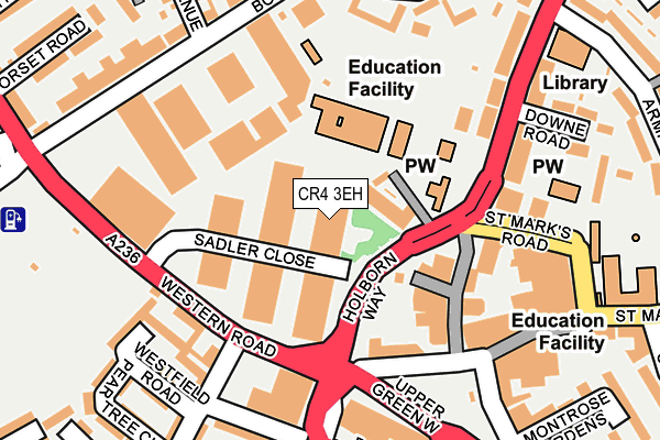 CR4 3EH map - OS OpenMap – Local (Ordnance Survey)