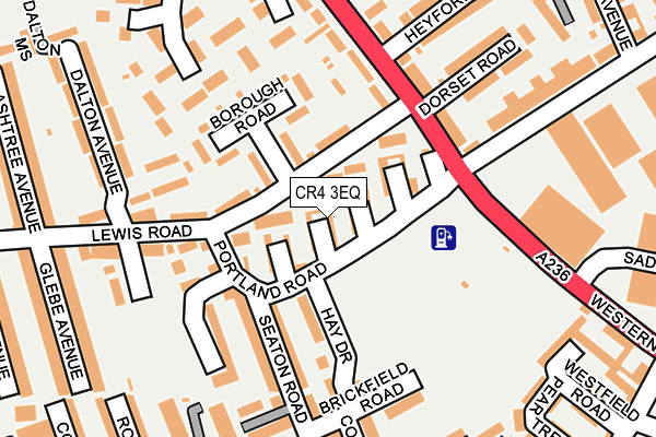 CR4 3EQ map - OS OpenMap – Local (Ordnance Survey)