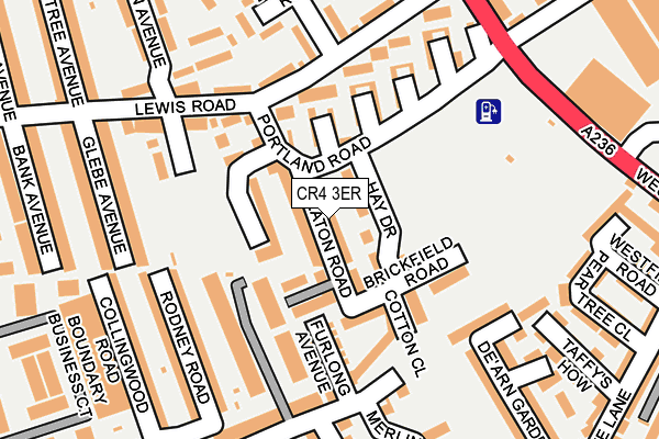 CR4 3ER map - OS OpenMap – Local (Ordnance Survey)