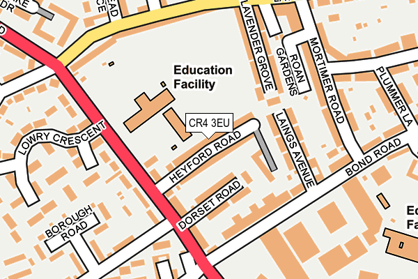 CR4 3EU map - OS OpenMap – Local (Ordnance Survey)