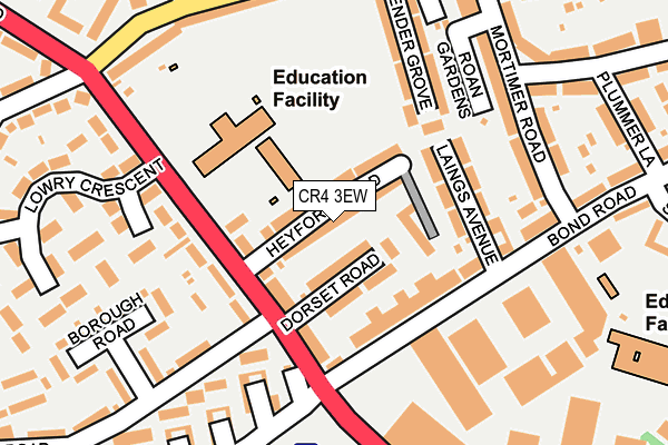 CR4 3EW map - OS OpenMap – Local (Ordnance Survey)