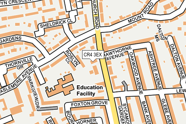 CR4 3EX map - OS OpenMap – Local (Ordnance Survey)