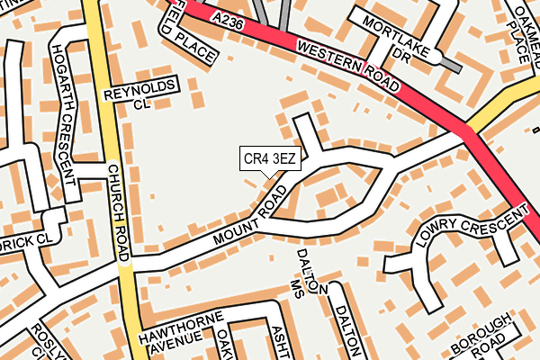 CR4 3EZ map - OS OpenMap – Local (Ordnance Survey)