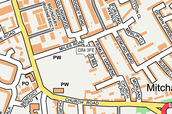 CR4 3FE map - OS OpenMap – Local (Ordnance Survey)